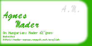 agnes mader business card